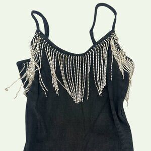 Charlotte Ruse Rhinestone Fringe Tank Top